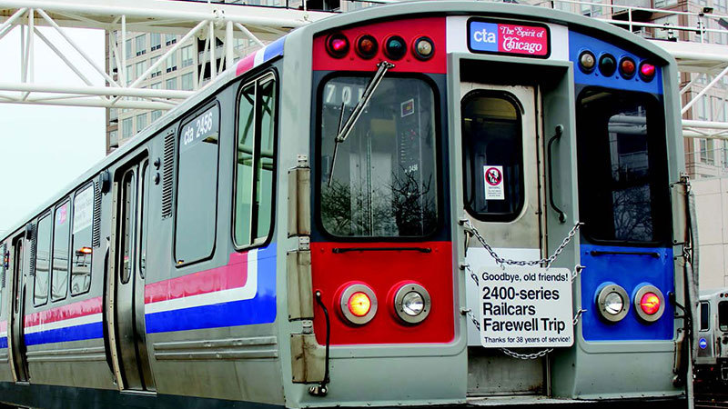 2400-series railcars ready for farewell tour at Howard Yard