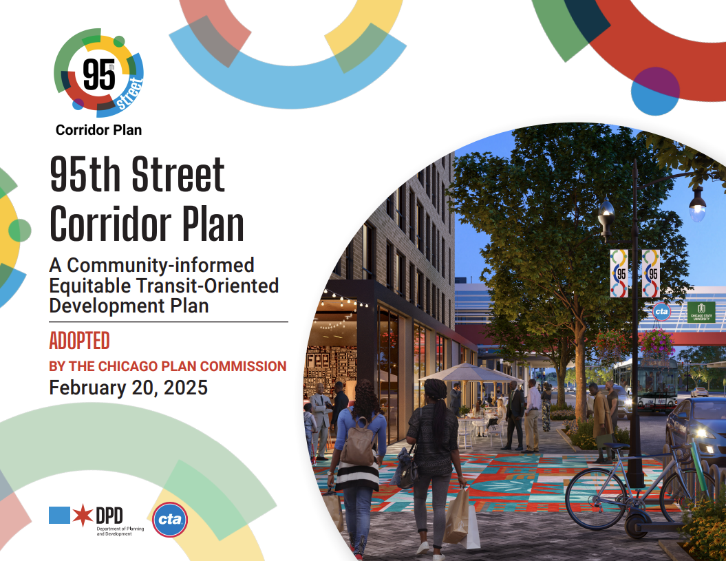 Document cover page: 95th Street Corridor Plan: A community-informed equitable transit-oriented development plan