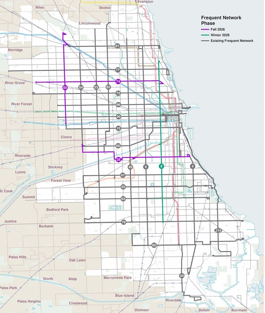 Map of frequent network routes