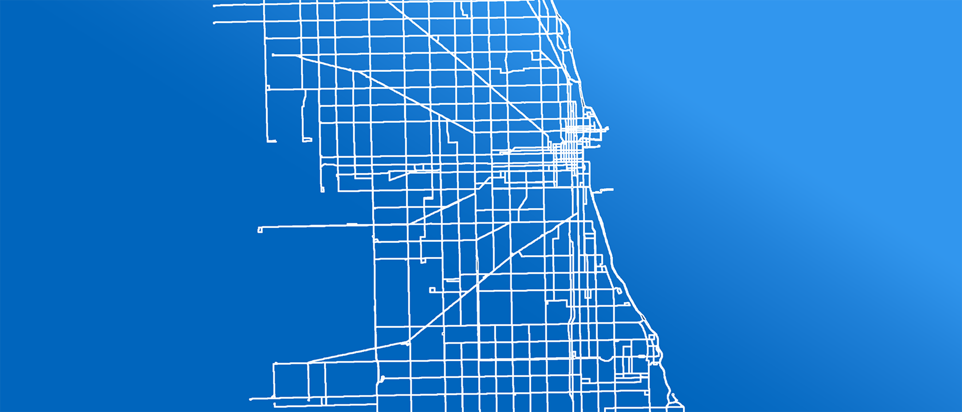 Outline illustration of bus routes