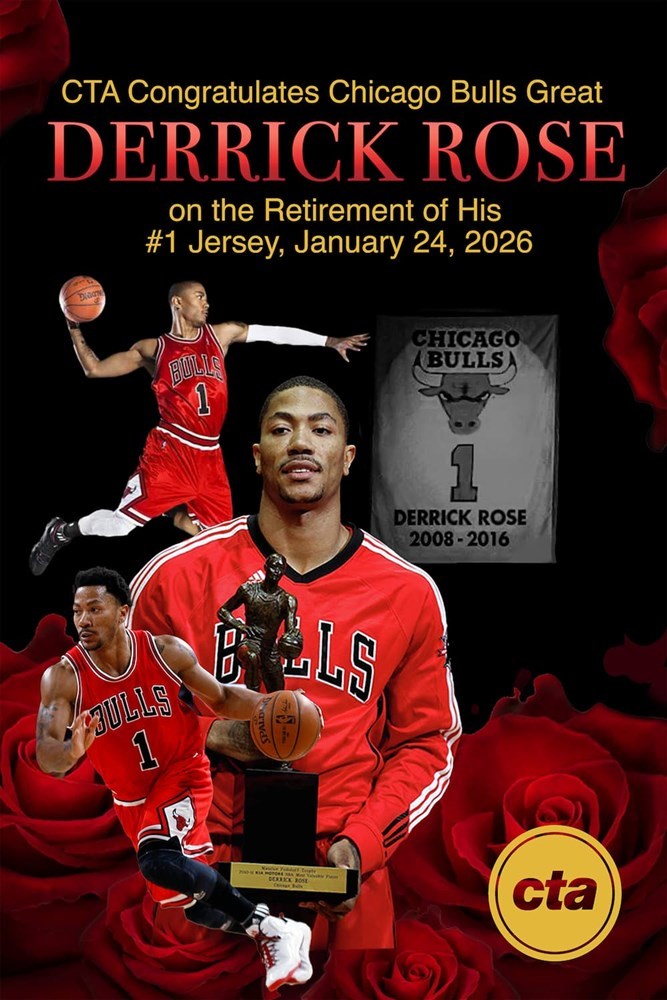 CTA Congratulates Chicago Bulls Great Derrick Rose on the Retirement of His #1 Jersey, January 24, 2026