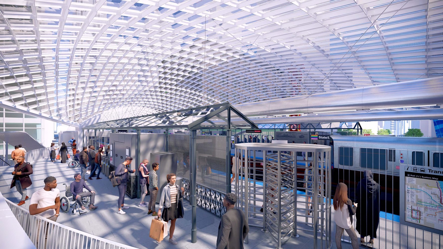 Proposed rendering of new State/Lake Loop Elevated station interior