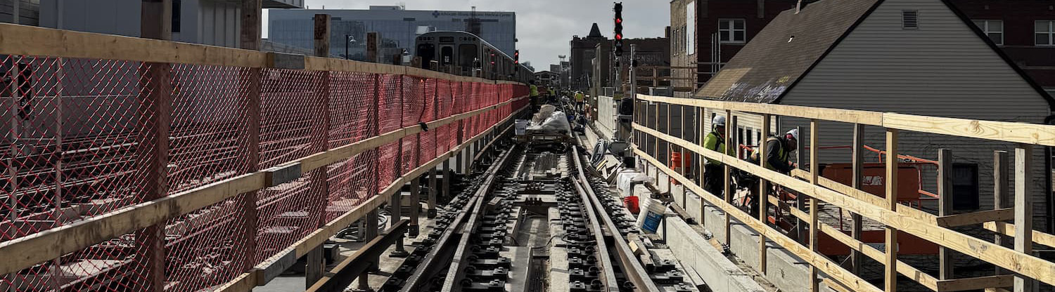A train track under construction