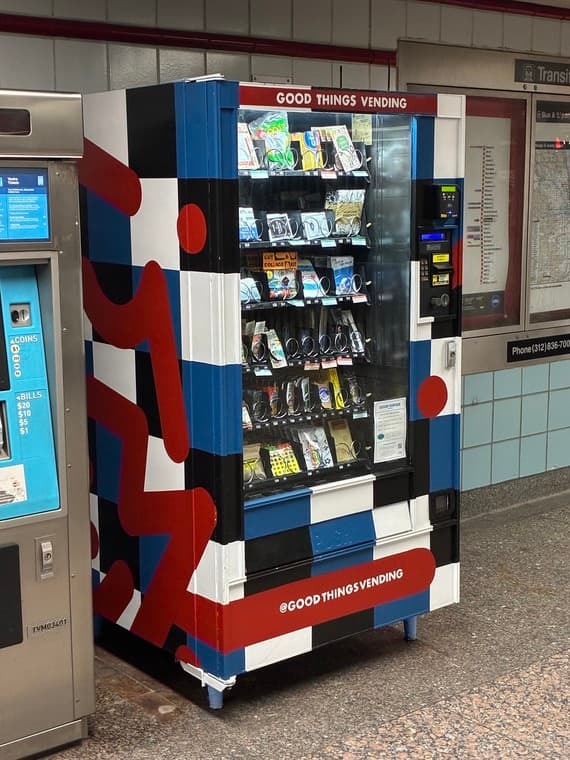 Vending machine stocked with local art